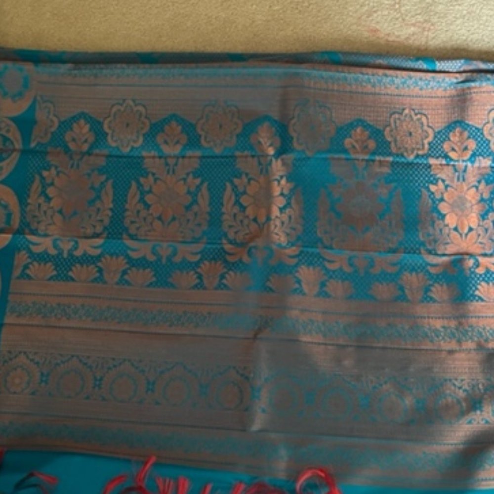 NEW  2 pc Banarasi Silk Sari with pink blouse